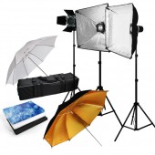 Lusana Studio 540W Photography Flash Strobe Light Trigger Softbox Umbrella Lighting Kit, 3 x 180Watt Lights